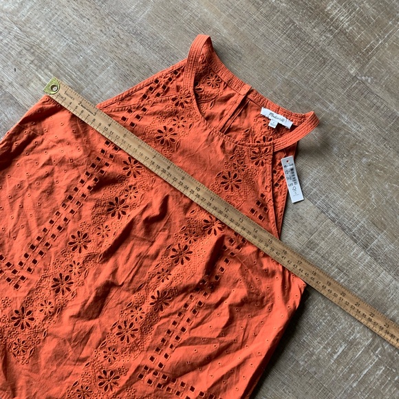 Madewell women’s Eyelet A Line Halter Top Copper Washed Orange Small NWT boho - Picture 11 of 12